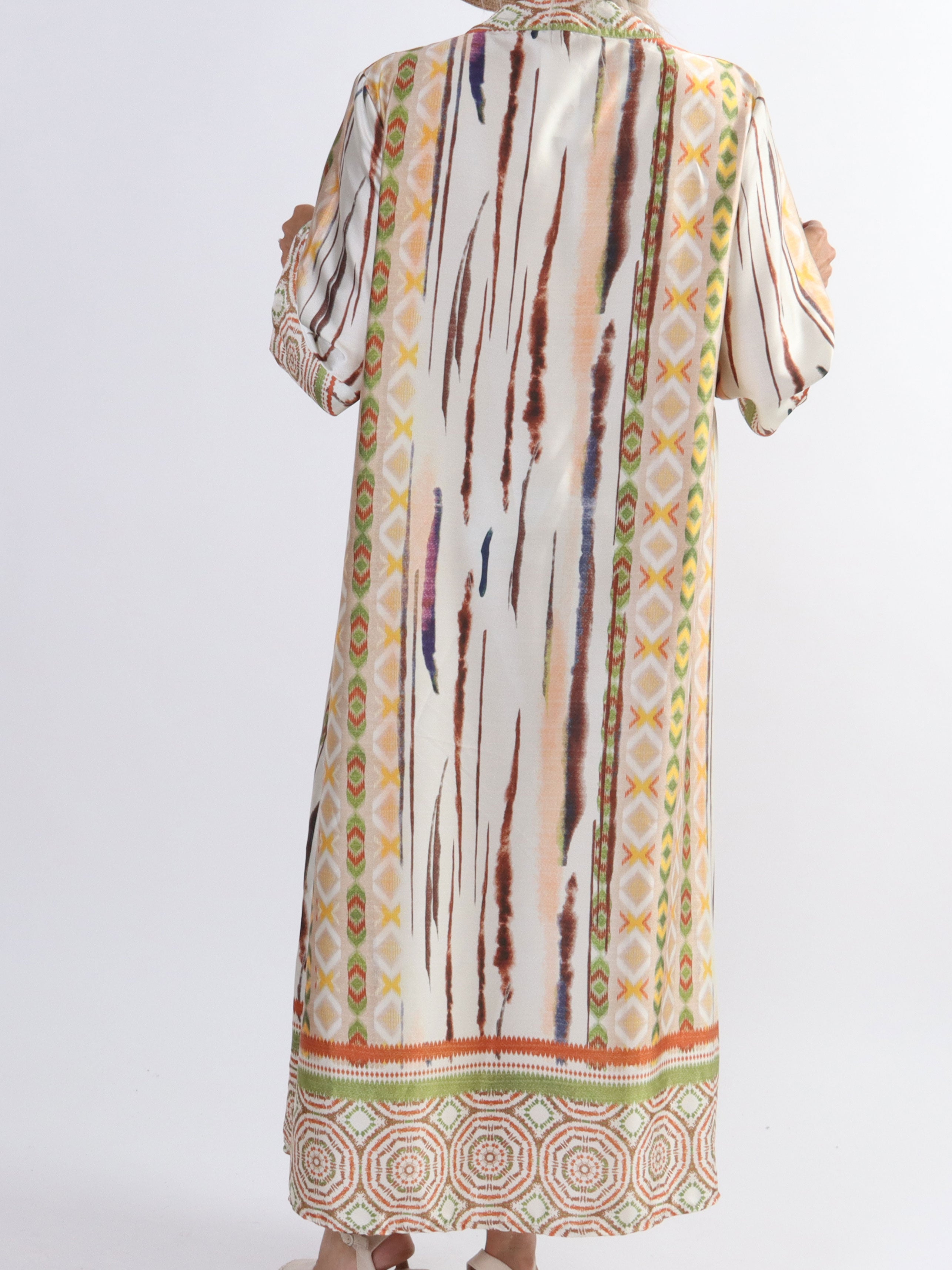 Hyben - Langærmet kjole i silkelook